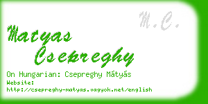 matyas csepreghy business card
