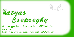 matyas csepreghy business card